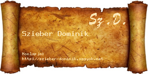 Szieber Dominik névjegykártya